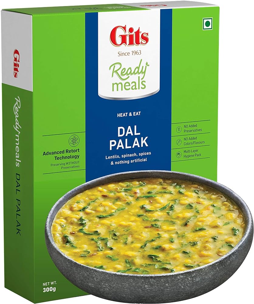 Gits Ready meals Heat & Eat Dal Palak 300 g (Ready to Eat)