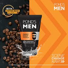 Ponds Men Energy Bright Facewash 50 g (Instant Brightness with coffee bean extract)